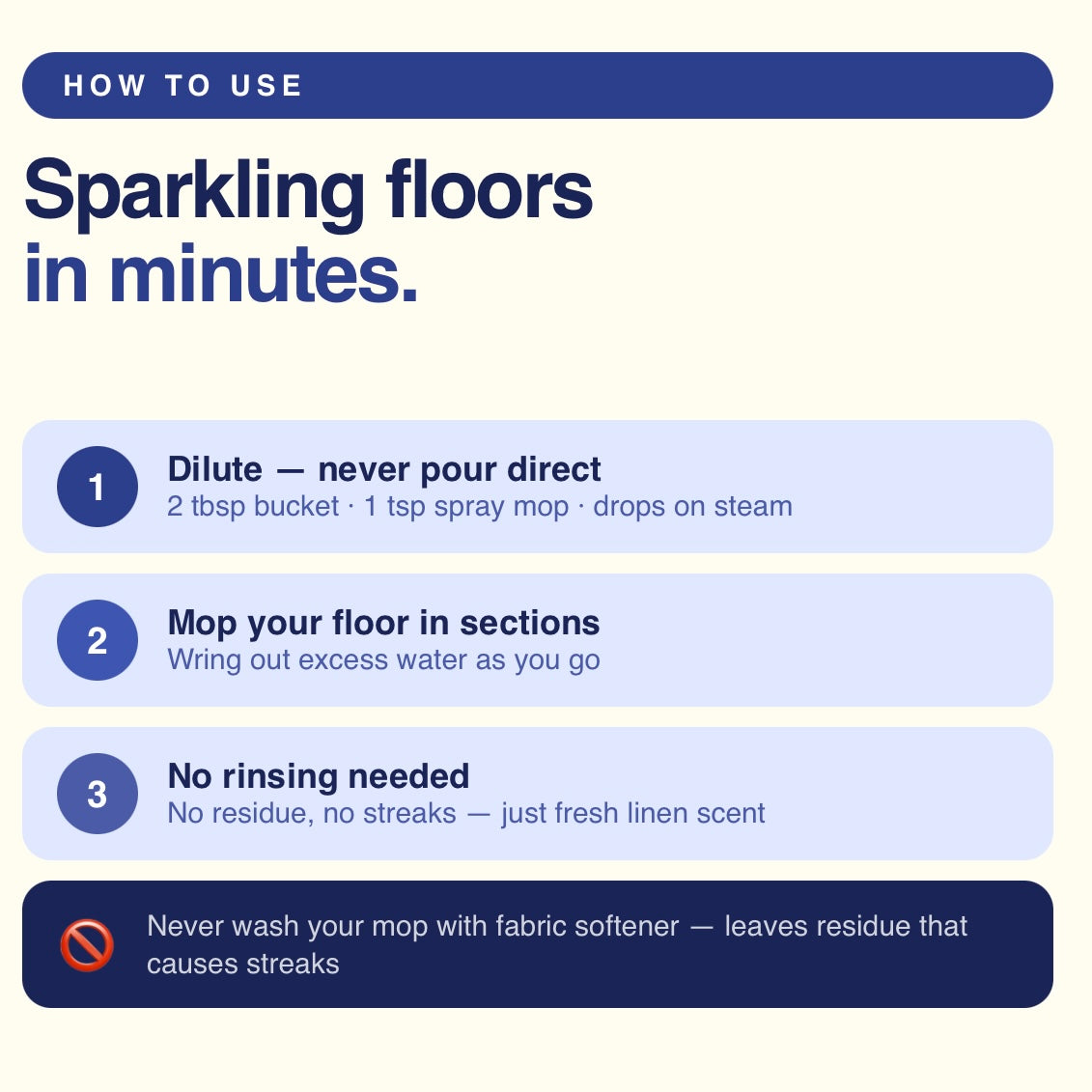 Floor Cleaner 750ml - Fresh Linen Scented for All Floor Types
