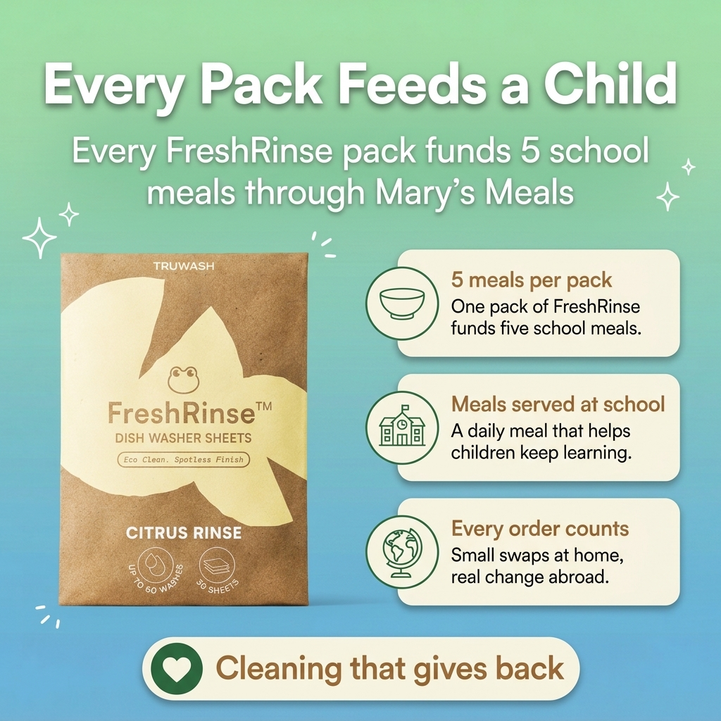 Every pack of FreshRinse funds 5 school meals through Mary's Meals.