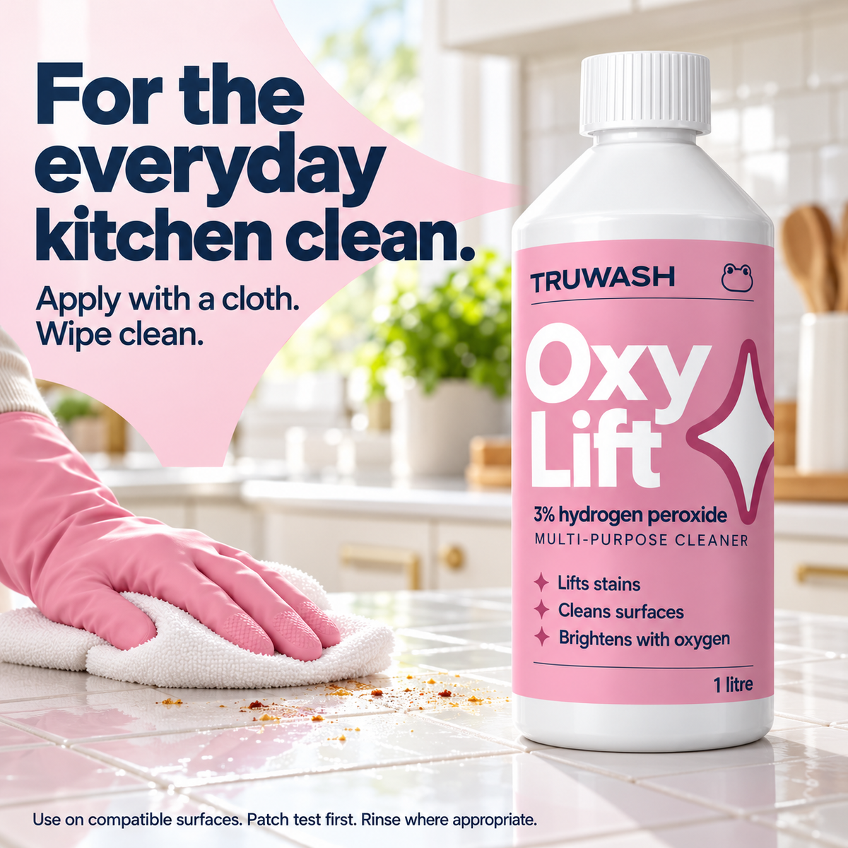 OxyLift kitchen surface cleaning