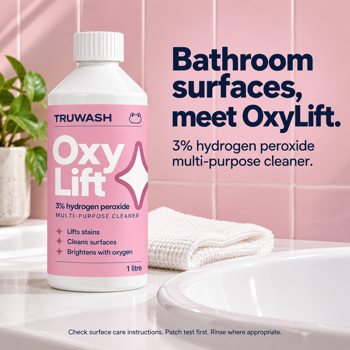 OxyLift bathroom surface cleaning