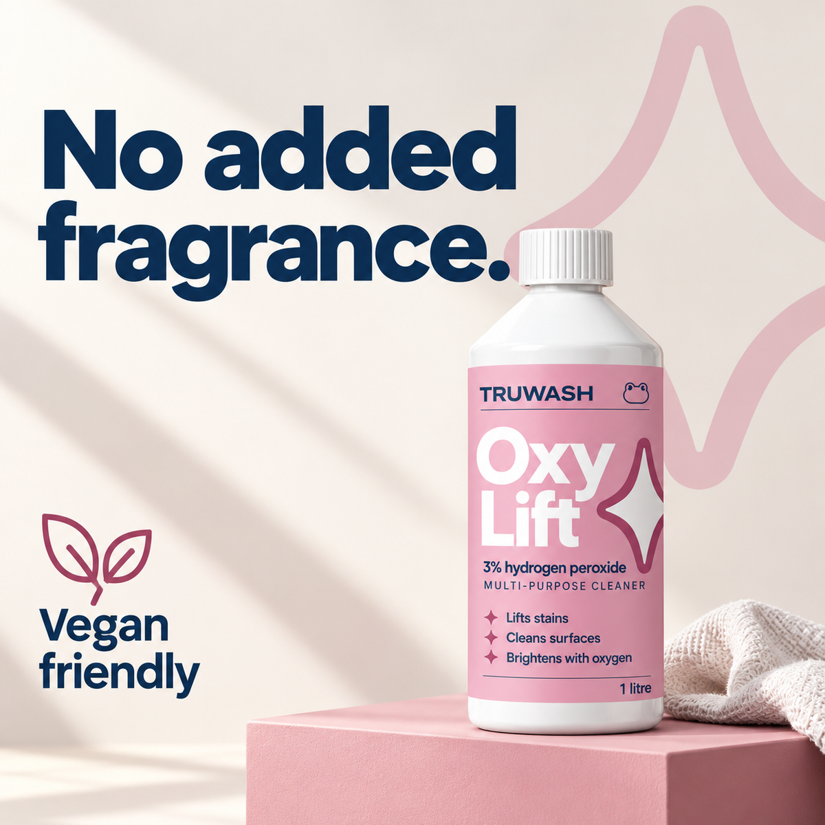 OxyLift no added fragrance and vegan friendly
