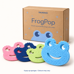 FrogPop four-pack in cardboard packaging. Colours may vary.