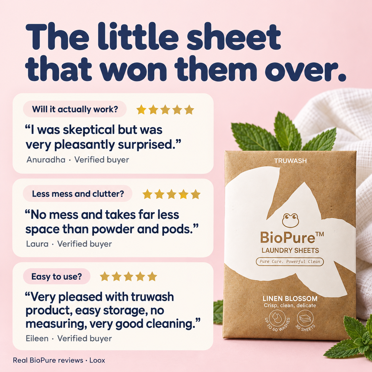 Verified BioPure reviews addressing cleaning doubts, clutter and ease of use